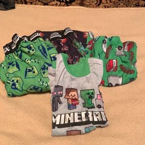 Minecraft Jammie’s—1 shirt, 2 pants, 1 shorts Sz10/12
